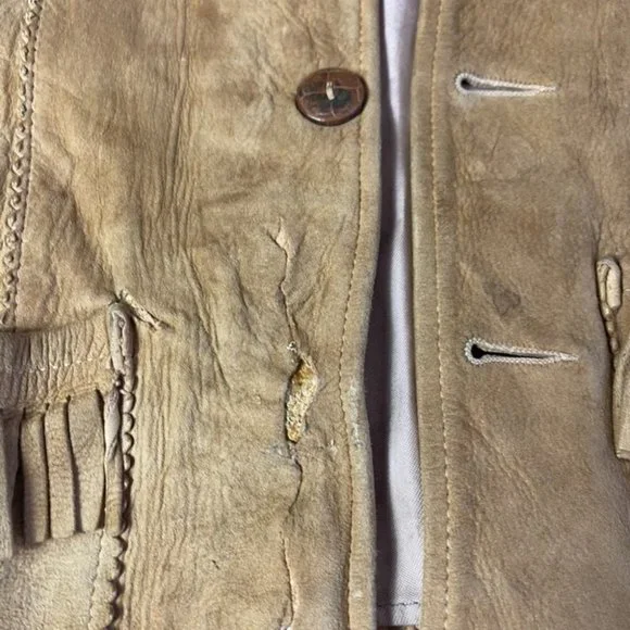 Vintage1930's Honeysuckle Kid Buckskin Leather Fringed Jacket
